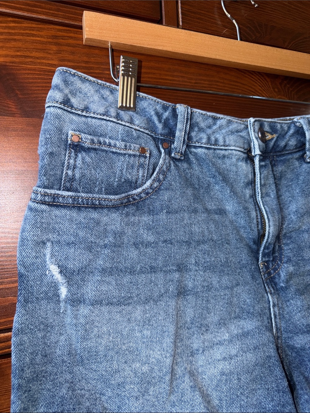 Soundstyle Vintage Stretch Hope High Rise Distressed Denim Shorts - Picture 2 of 7